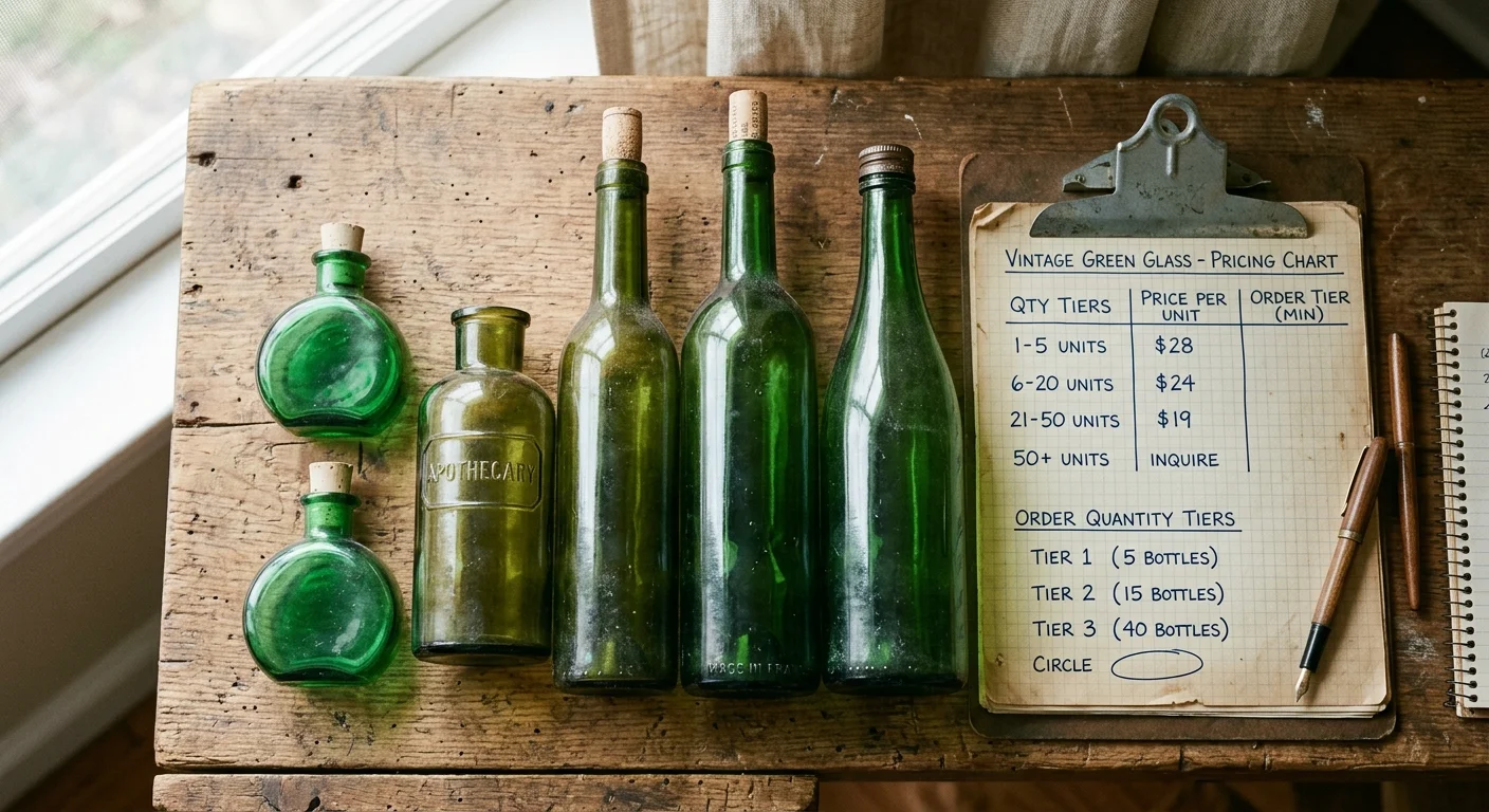 Vintage Green Glass Bottles